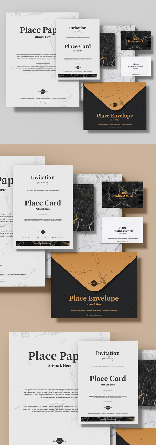 Free Stationery PSD Mockup Template Design