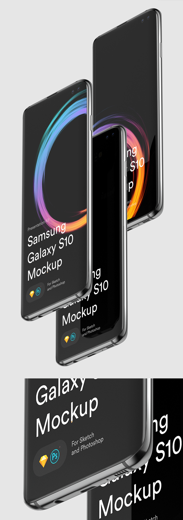 Free Samsung S10 Sketch and PSD Mockups