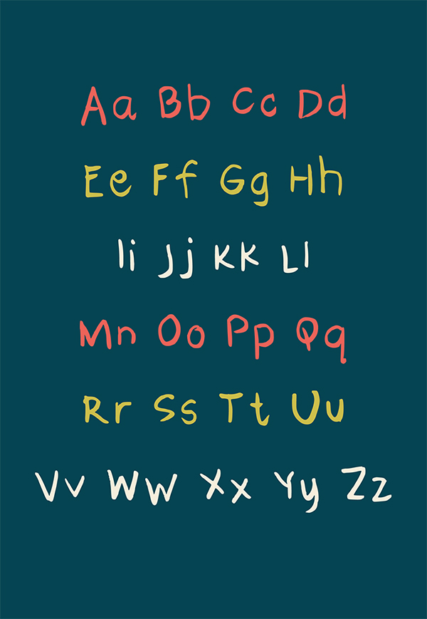 Pippa Handwriting Font Letters