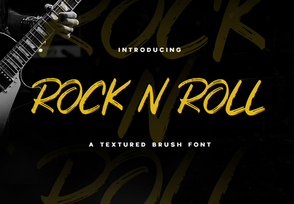 Rock n Roll Textured Brush Free Font - 50 Best Free Brush Fonts