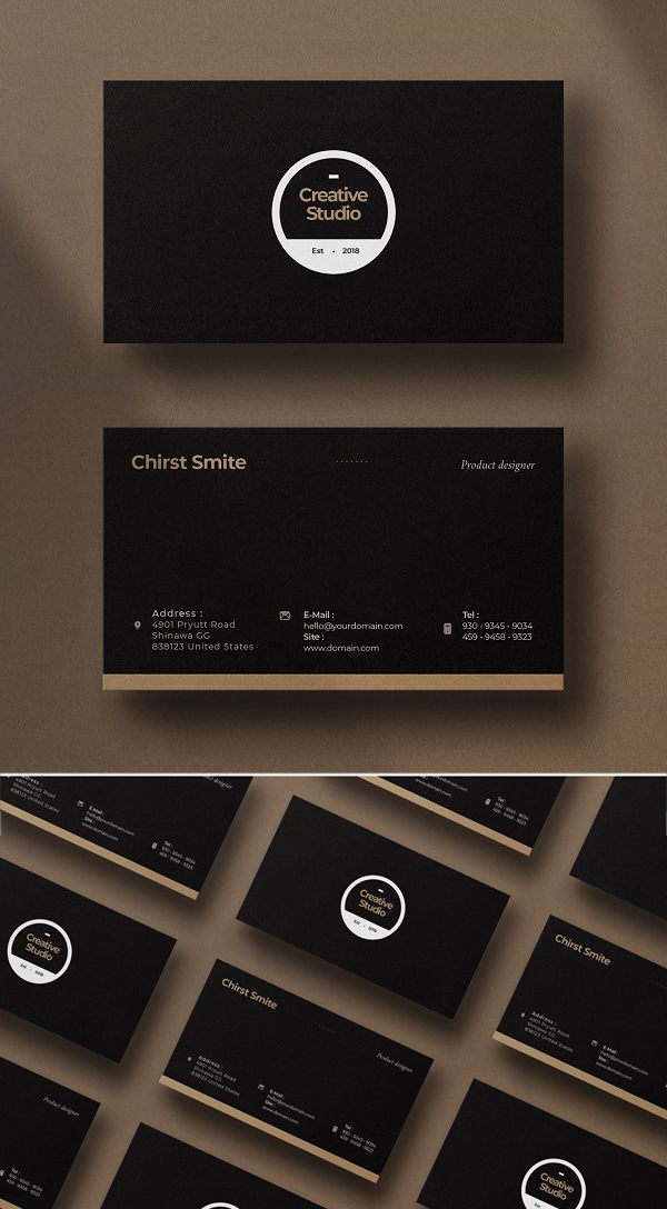 Black Business Card Design