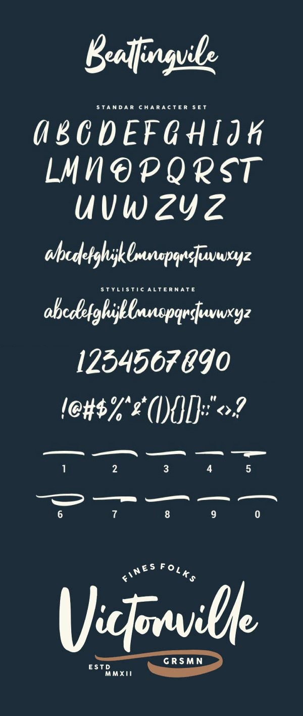 Beattingvile Script Free Font Letters