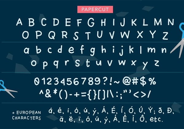 Papercut Free Font Letters
