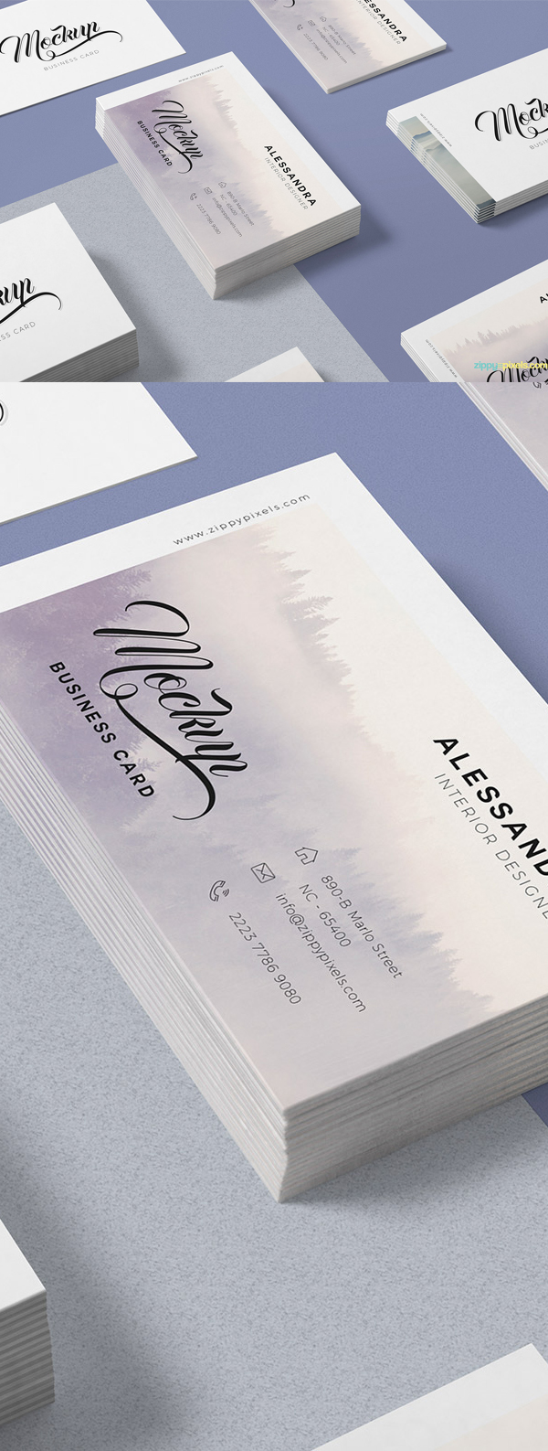 Free Isometric Business Card Mock Up