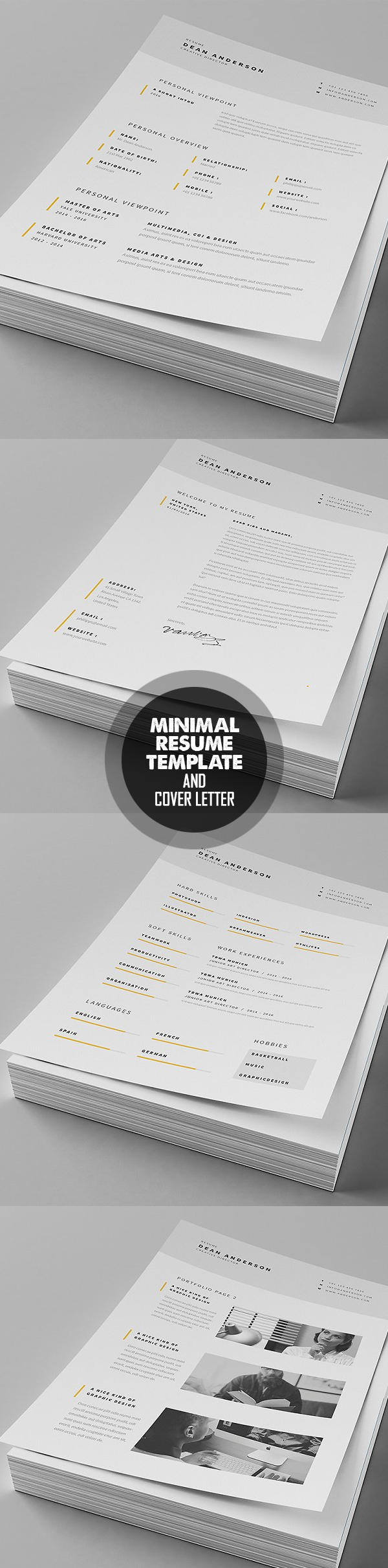 Minimal Resume   Cover Letter Template #resumedesign