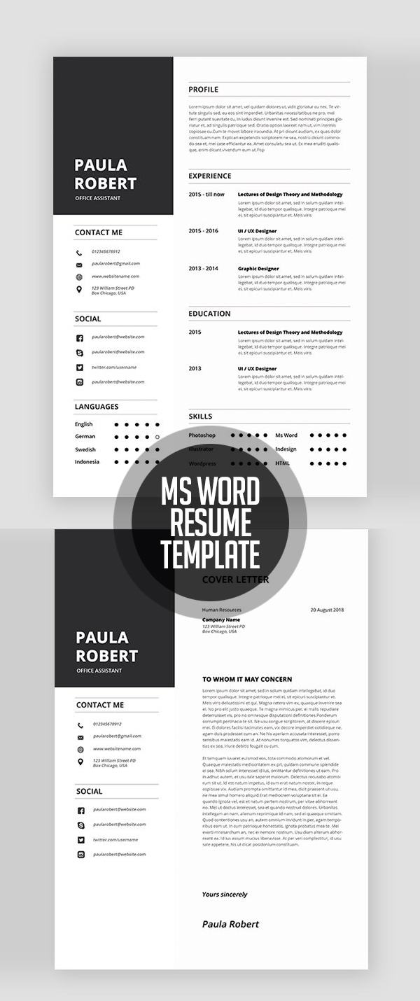 Ms Word Resume Templates #resumedesign