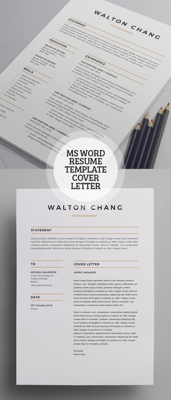 MS Word Resume Template with Professional Touch #resumedesign