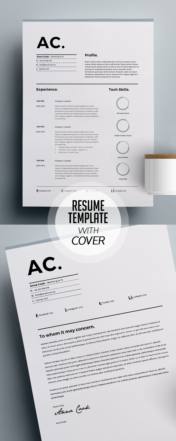 Resume Template 3 Page | CV Template #resumedesign