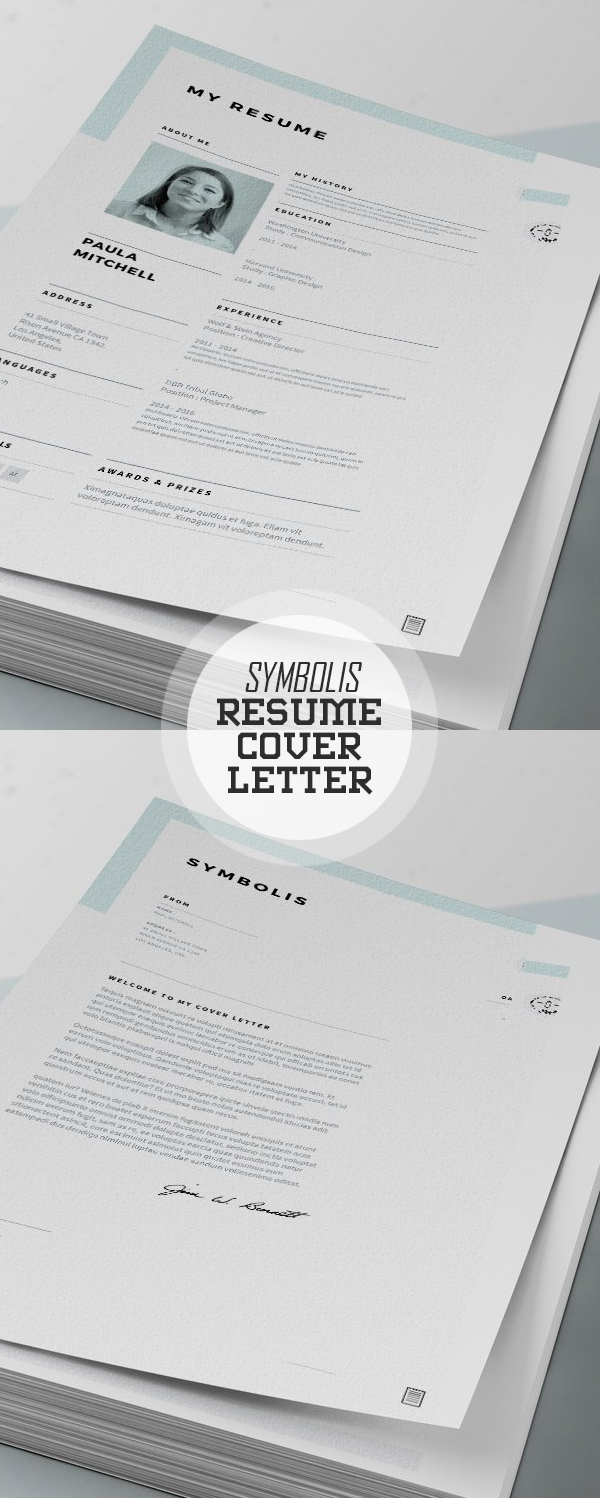 Symbolis Resume and Cover Letter #resumedesign