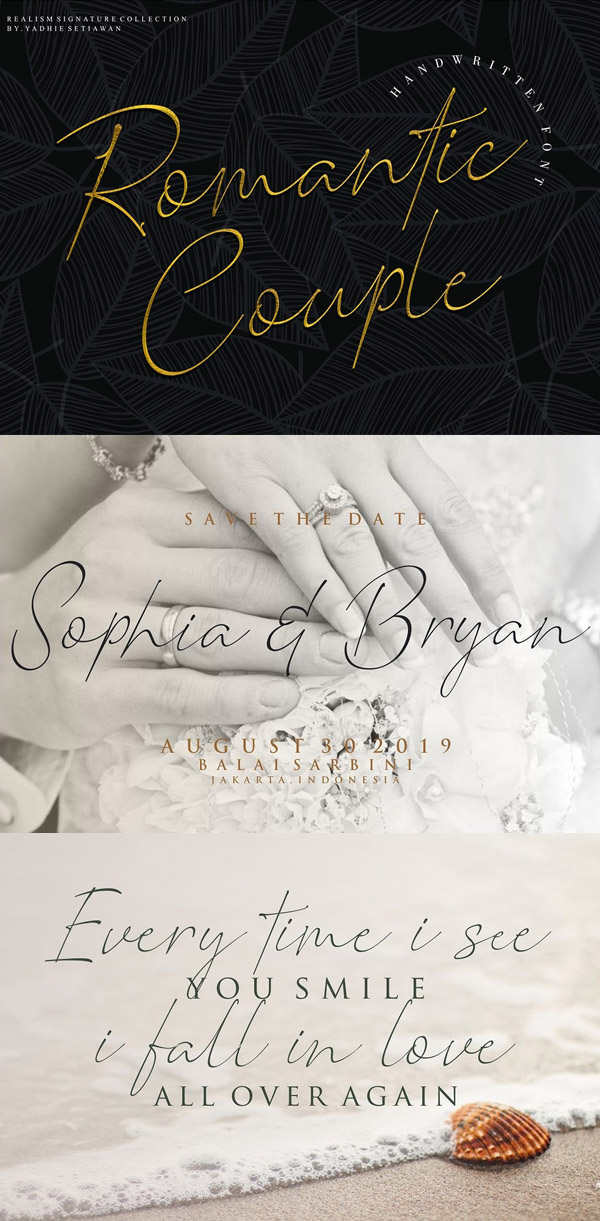 Romantic Couple Signature Free Font Design