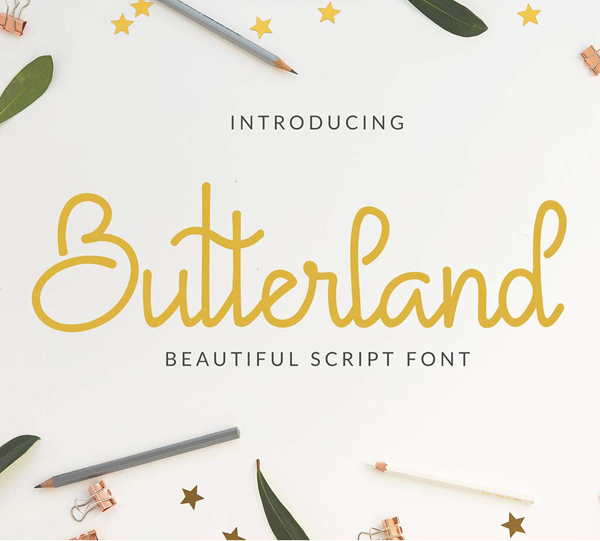 Butterland Script Free Font Design