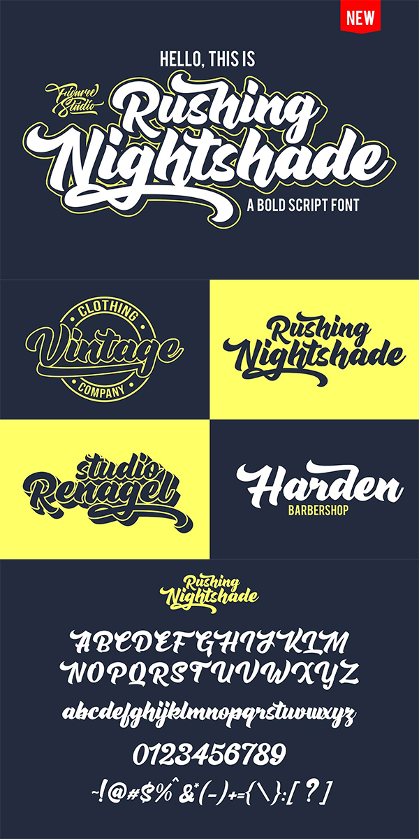 Rushing Nightshade Font Design