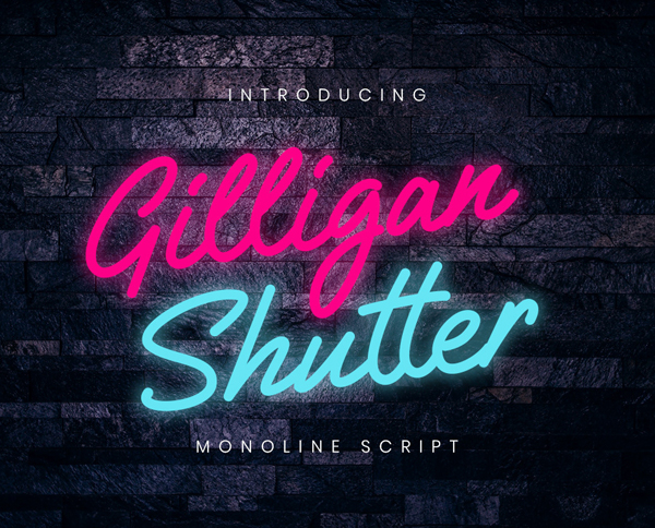 Gilligan Shutter Free Font Design