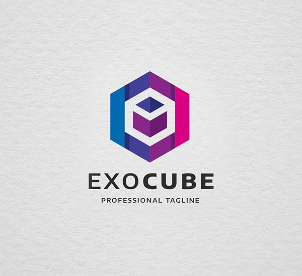 Exotic Cube Letter E Logo Design