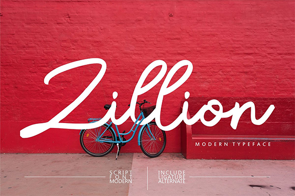 Zillion Modern Script Font Design