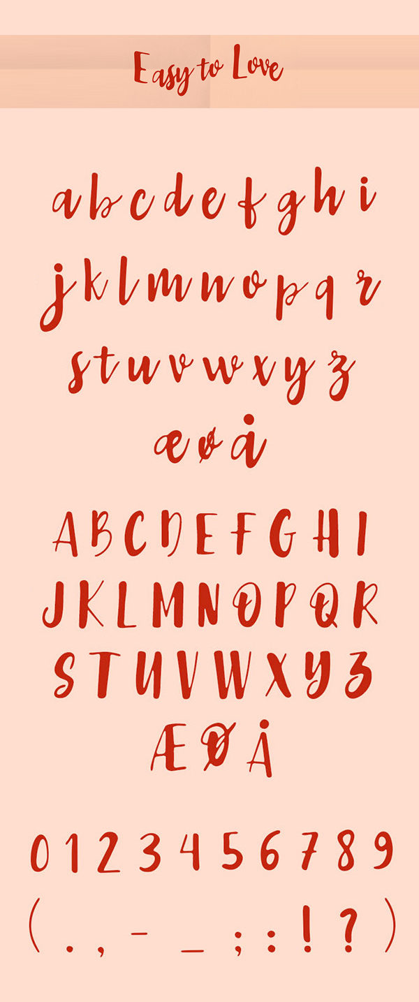 Easy to Love Free font letters