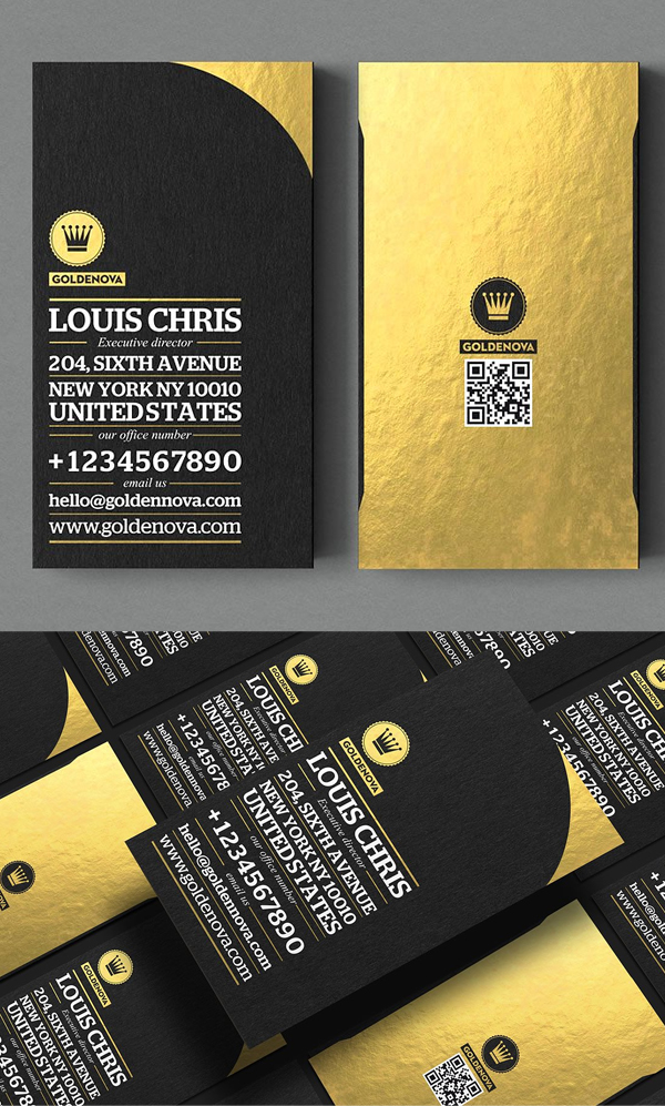 Golden Nova Business Card Design