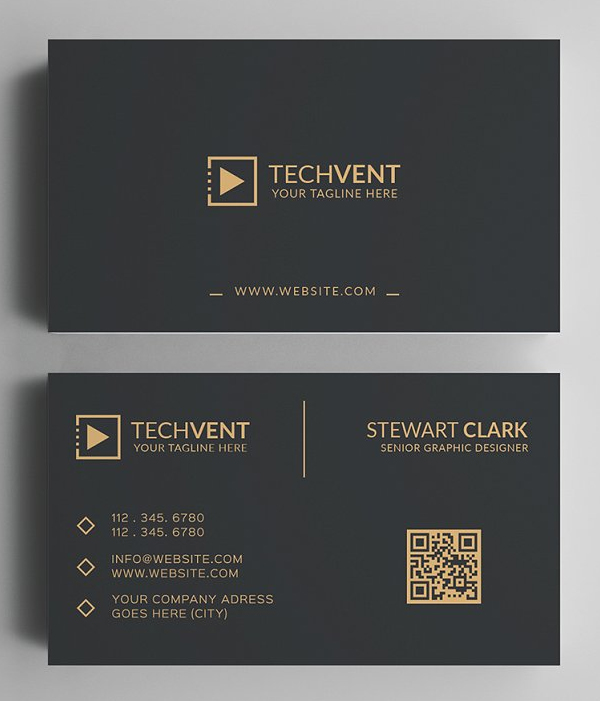 Gold Minimal Business Card Template