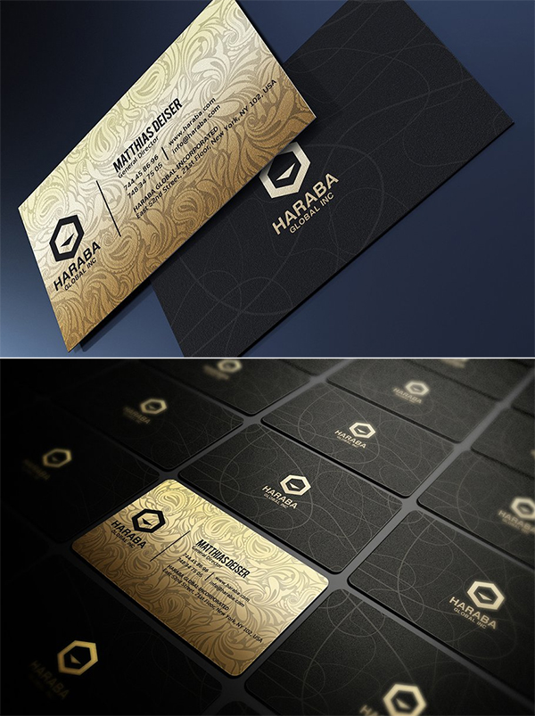 Gold And Black Business Card Design