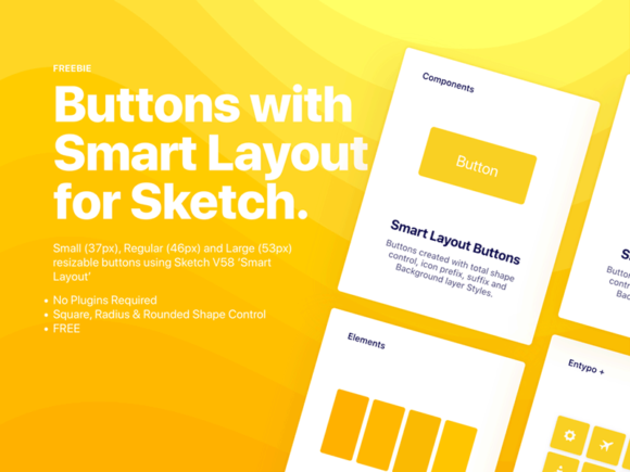 Smart Layout-ready buttons for Sketch app