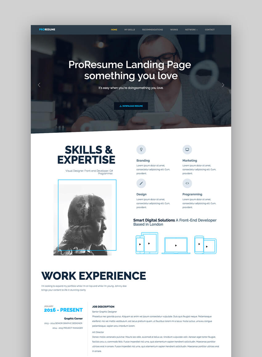 23+ Best HTML Resume Templates to Make Personal Profile CV Websites ...