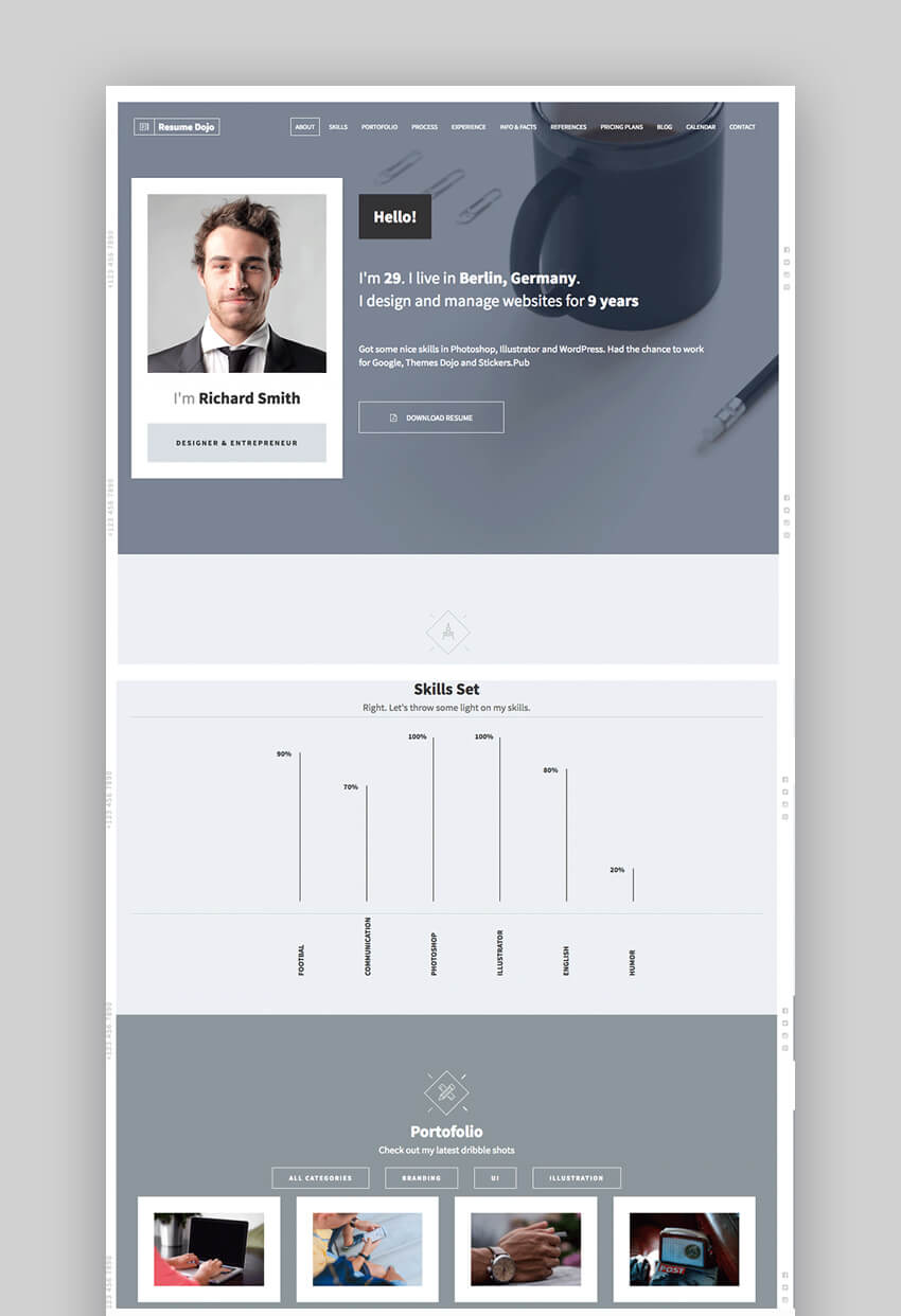 23+ Best HTML Resume Templates to Make Personal Profile CV Websites ...