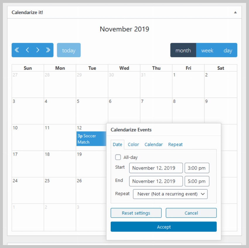 Create Multiple WordPress Event Calendars With the Calendarize it