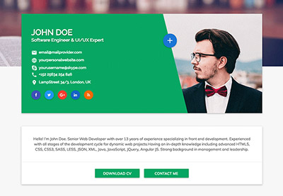 23+ Best HTML Resume Templates to Make Personal Profile CV Websites ...