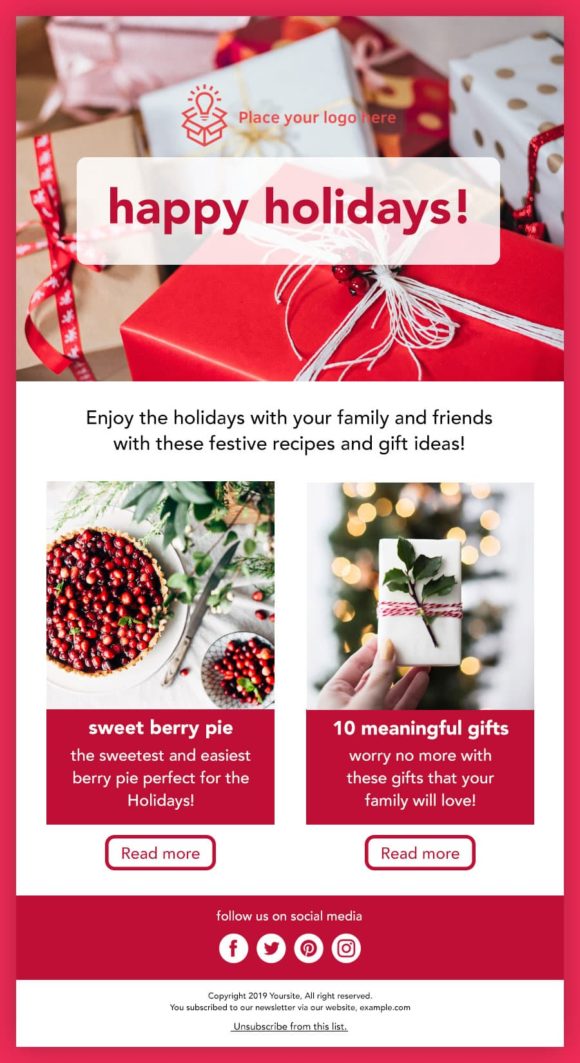Christmas email template