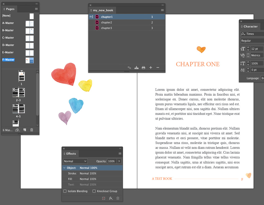 book template for indesign