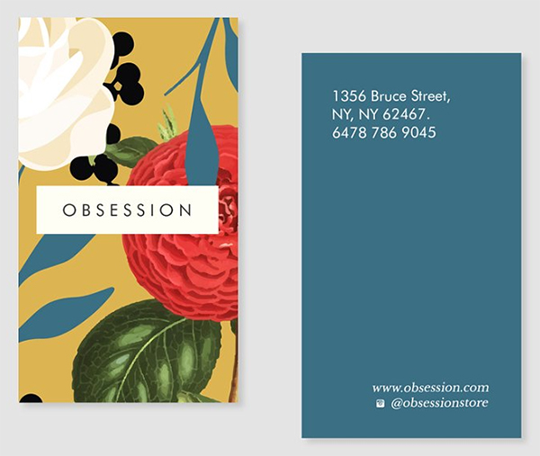 Floral Obsession Business Card Template
