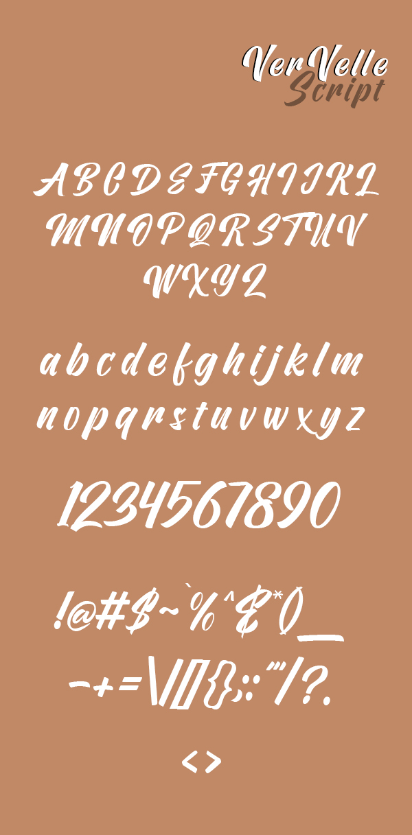 Vervelle Font Letters