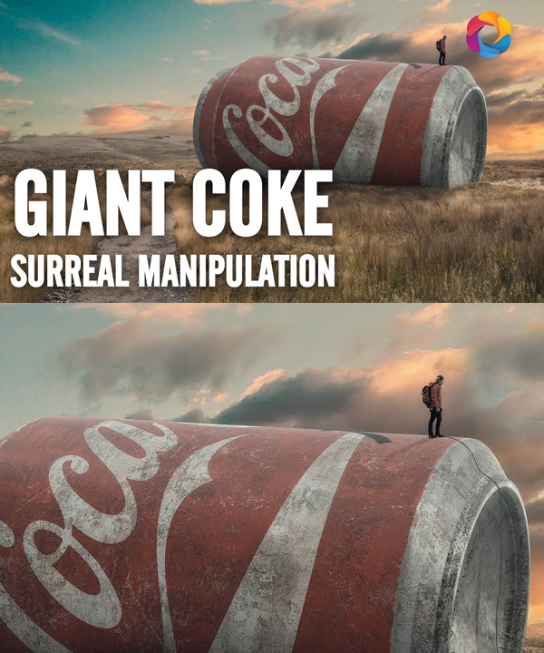 How to Make The Giant Coke Photo Manipulation in Photoshop Tutorial