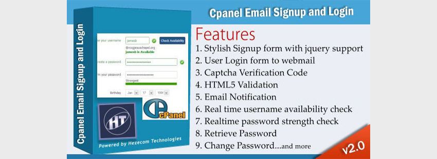 Cpanel Email Signup and Login