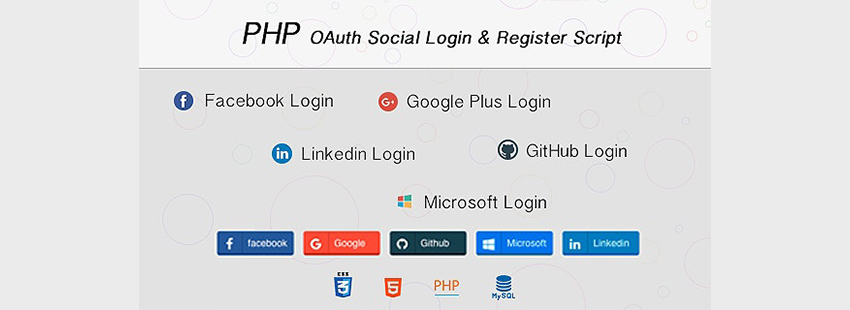 PHP OAuth Social Login  Register Script