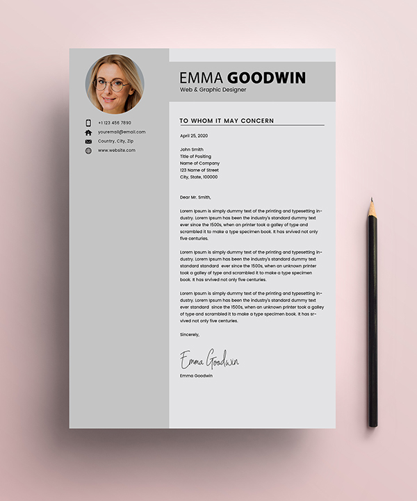 Free Resume 2 Page + Cover Letter Templates (PSD) - 3