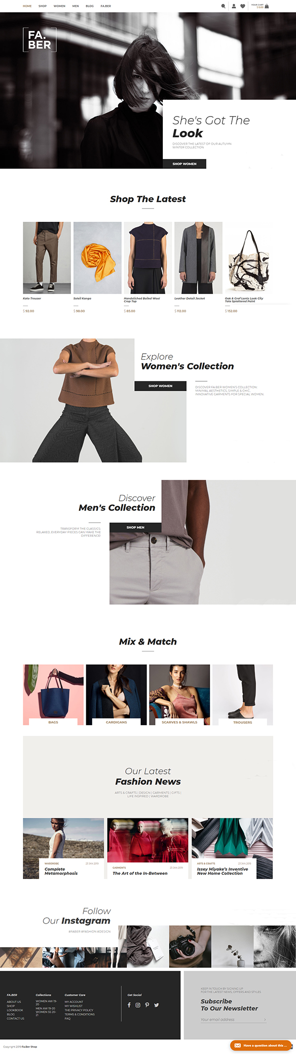 Faber - Woocommerce Fashion Shop & Blog WordPress Theme