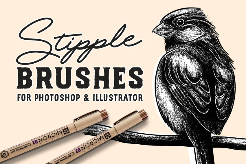 Stipple Brush Set for Photoshop and Illustrator