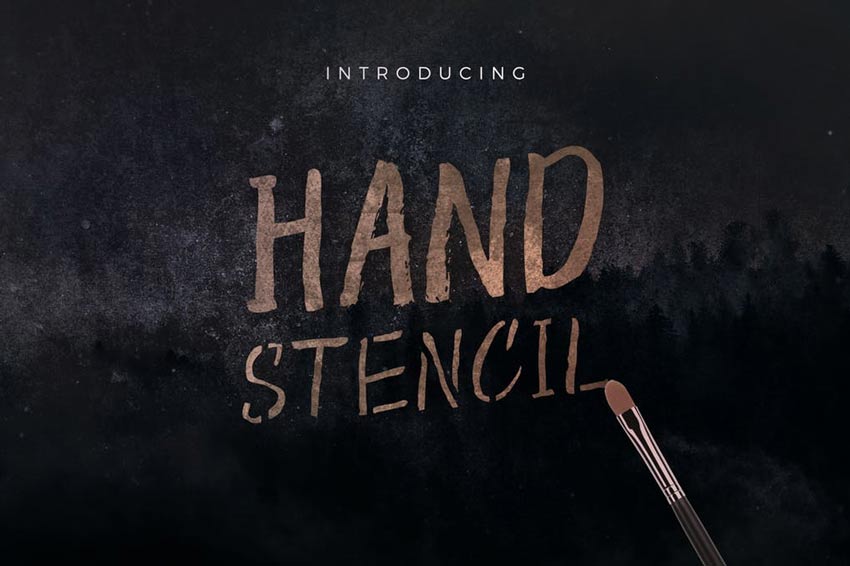 Hand Stencil Font
