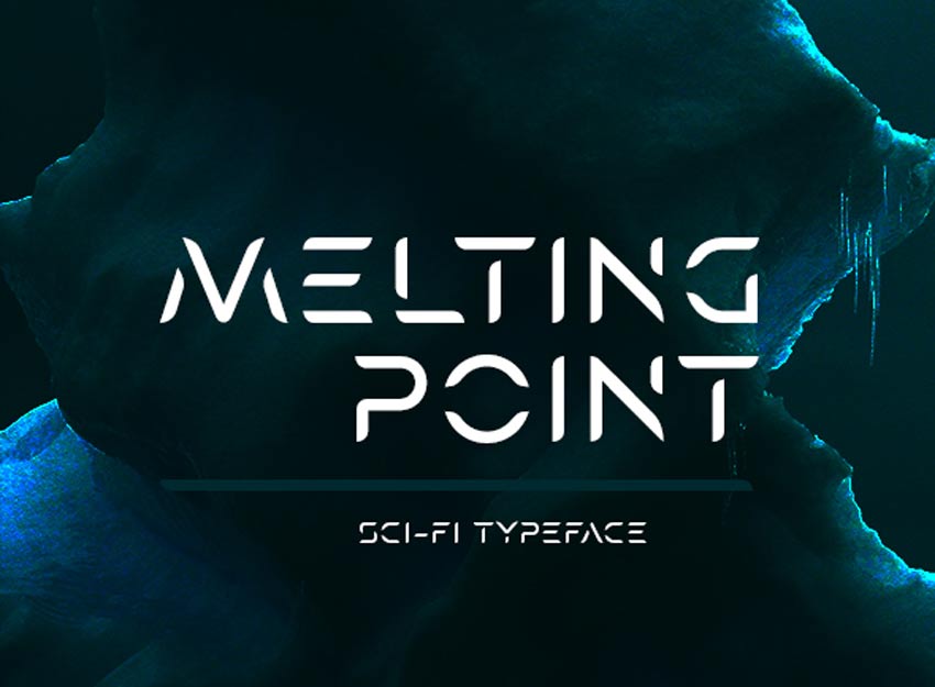 Melting Point Sci-fi Stencil Font