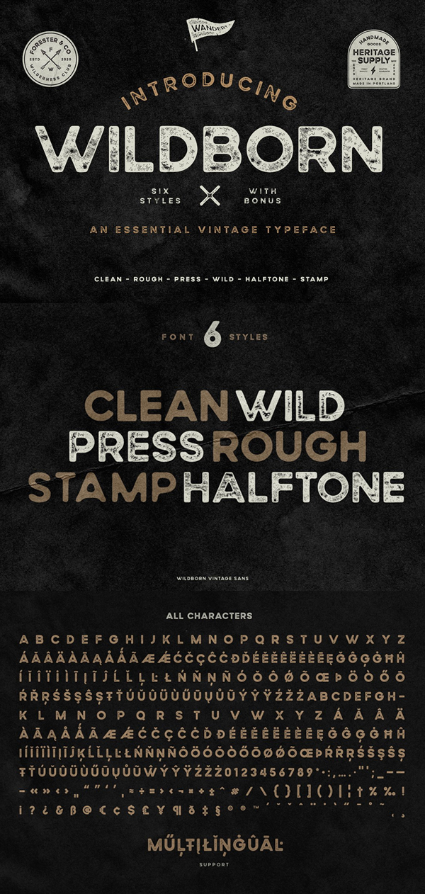 Wildborn Vintage Sans Typeface