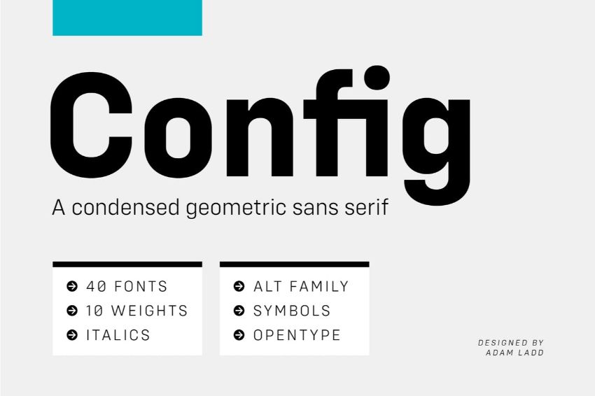 config - a font similar to helvetica