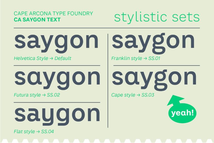 saygon text - a font similar to helvetica neue