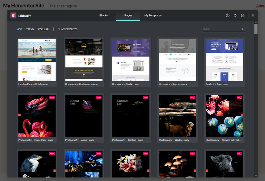 Elementor Template Library