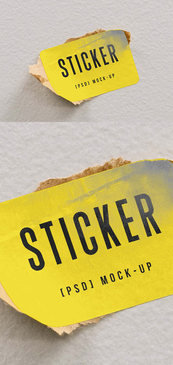Free Rectangle Sticker Mockup