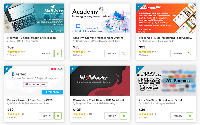 Best-Selling PHP Scripts on CodeCanyon