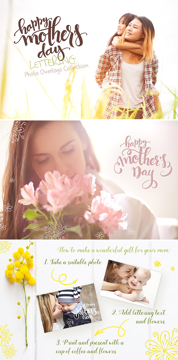 Mother's Day Lettering Overlays