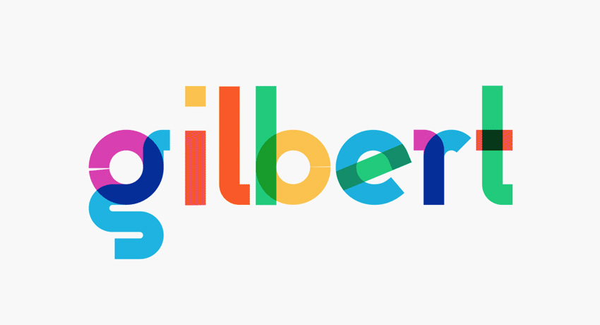 gilbert rainbow color font