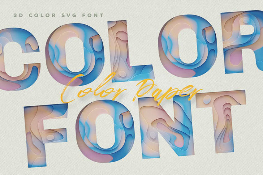 SVG Color Paper Font