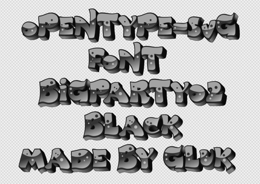 BigParty O2 Black Font